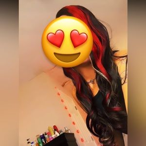 Red Black Blonde 13x4 Lace Front Wig Human Hair